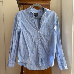 J. Crew Garçon Women’s Blue and red Striped Button Down Shirt size 6